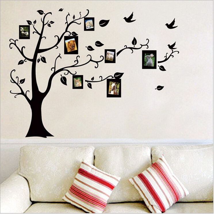 Интерьерные наклейки на стену в виде  «Родословного дерева с фоторамками»